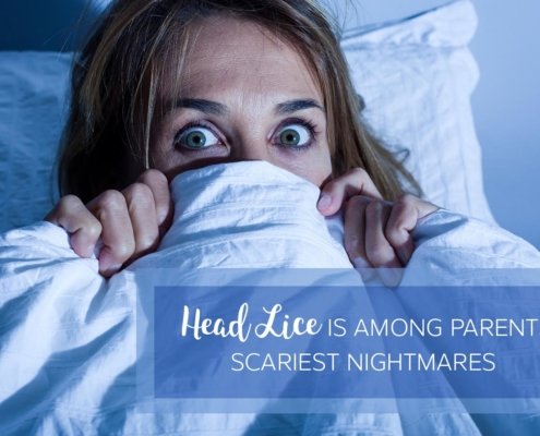 Head lice removal scares a mother hiding in bed because head lice is among parents’ scariest nightmares visit Lice Clinics of America - South Central for more information